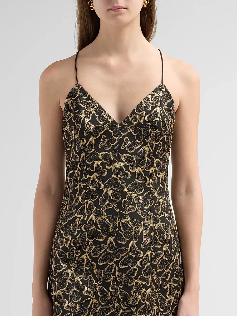 Alice + Olivia Women's Tayla Butterfly-Print V-neck Mini Dress | Thumbnail 5 Alice + Olivia Women's Tayla Butterfly-Print V-neck Mini Dress | Thumbnail 5