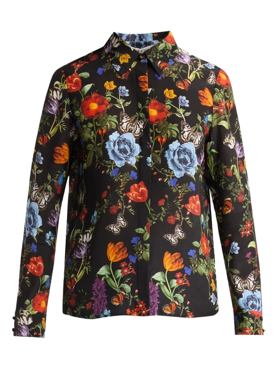 Women's Willa Floral Silk Button-Front Blouse
