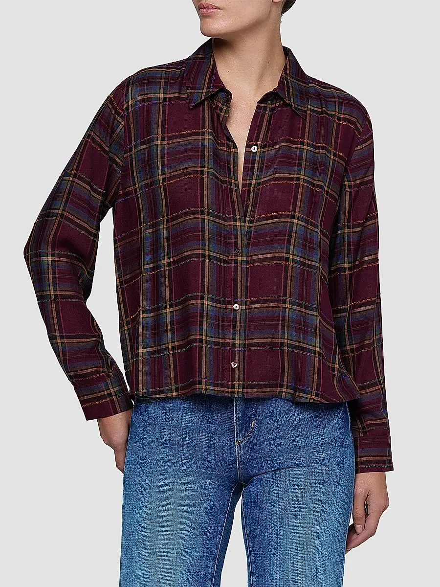 L'Agence Women's Suzette Plaid Button-Front Shirt | Thumbnail 4 L'Agence Women's Suzette Plaid Button-Front Shirt | Thumbnail 4