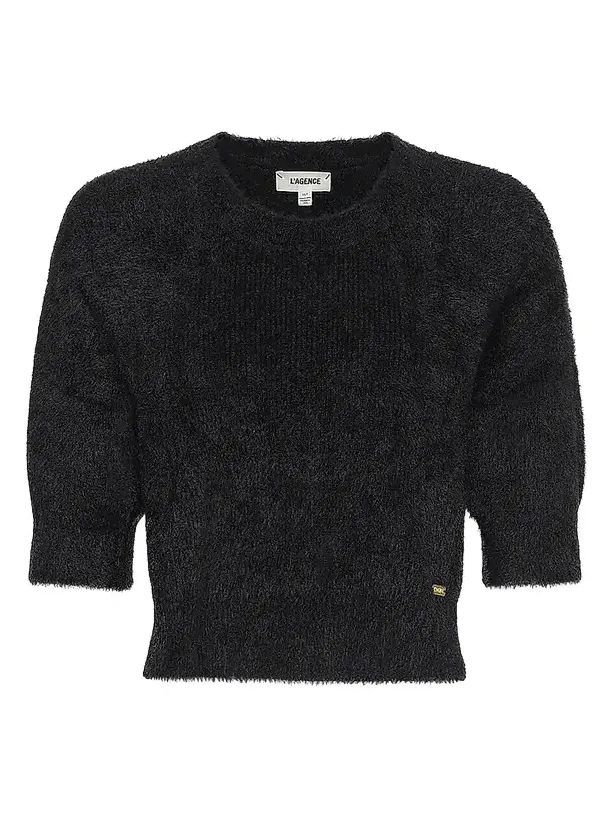Women's Guinevere Crop Fuzzy Knit Crewneck Sweater Women's Guinevere Crop Fuzzy Knit Crewneck Sweater
