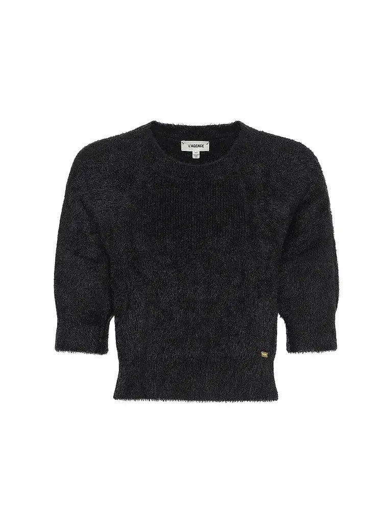L'Agence Women's Guinevere Crop Fuzzy Knit Crewneck Sweater