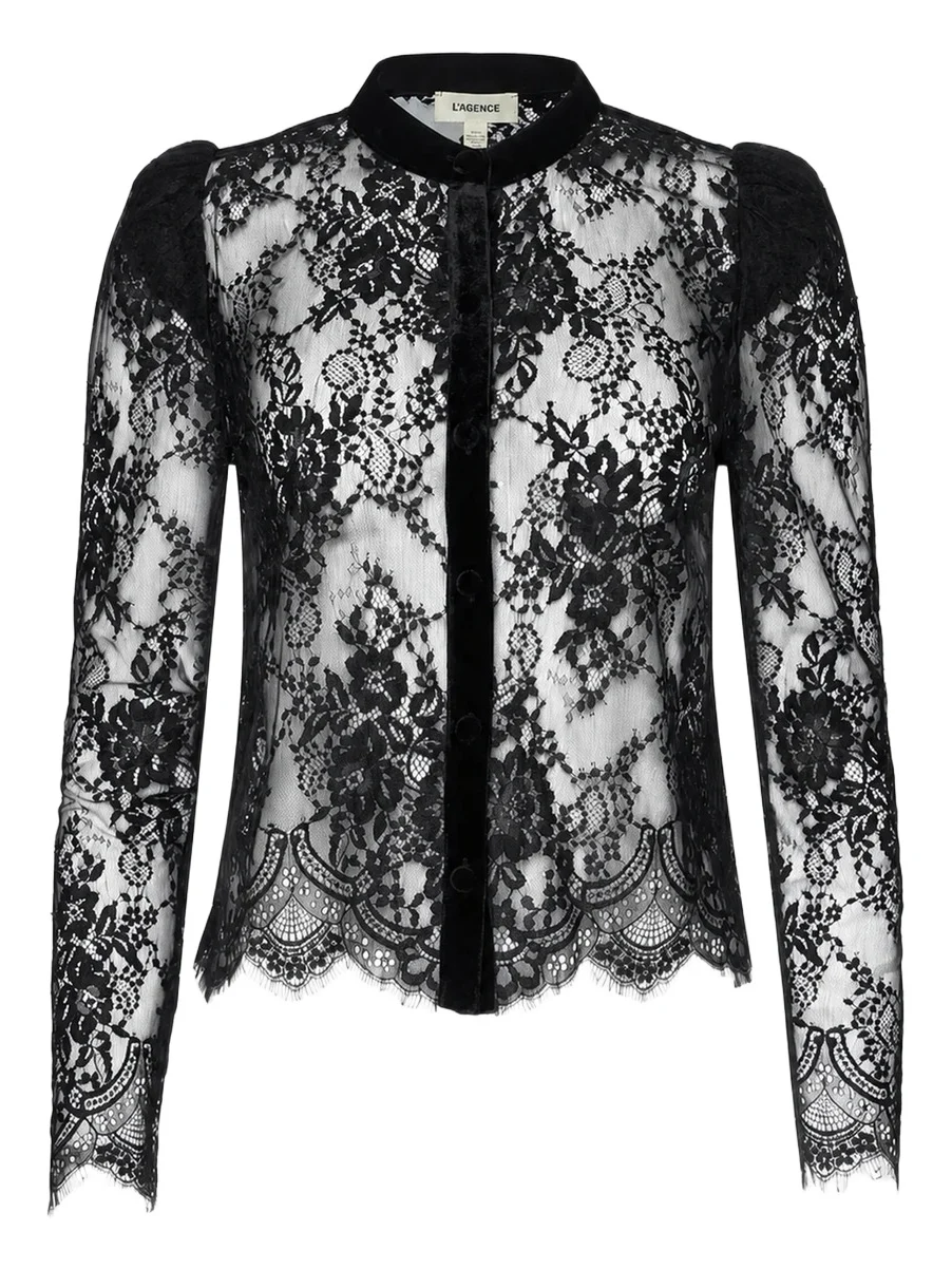 Women's Dorothea Velvet Lace Blouse Women's Dorothea Velvet Lace Blouse