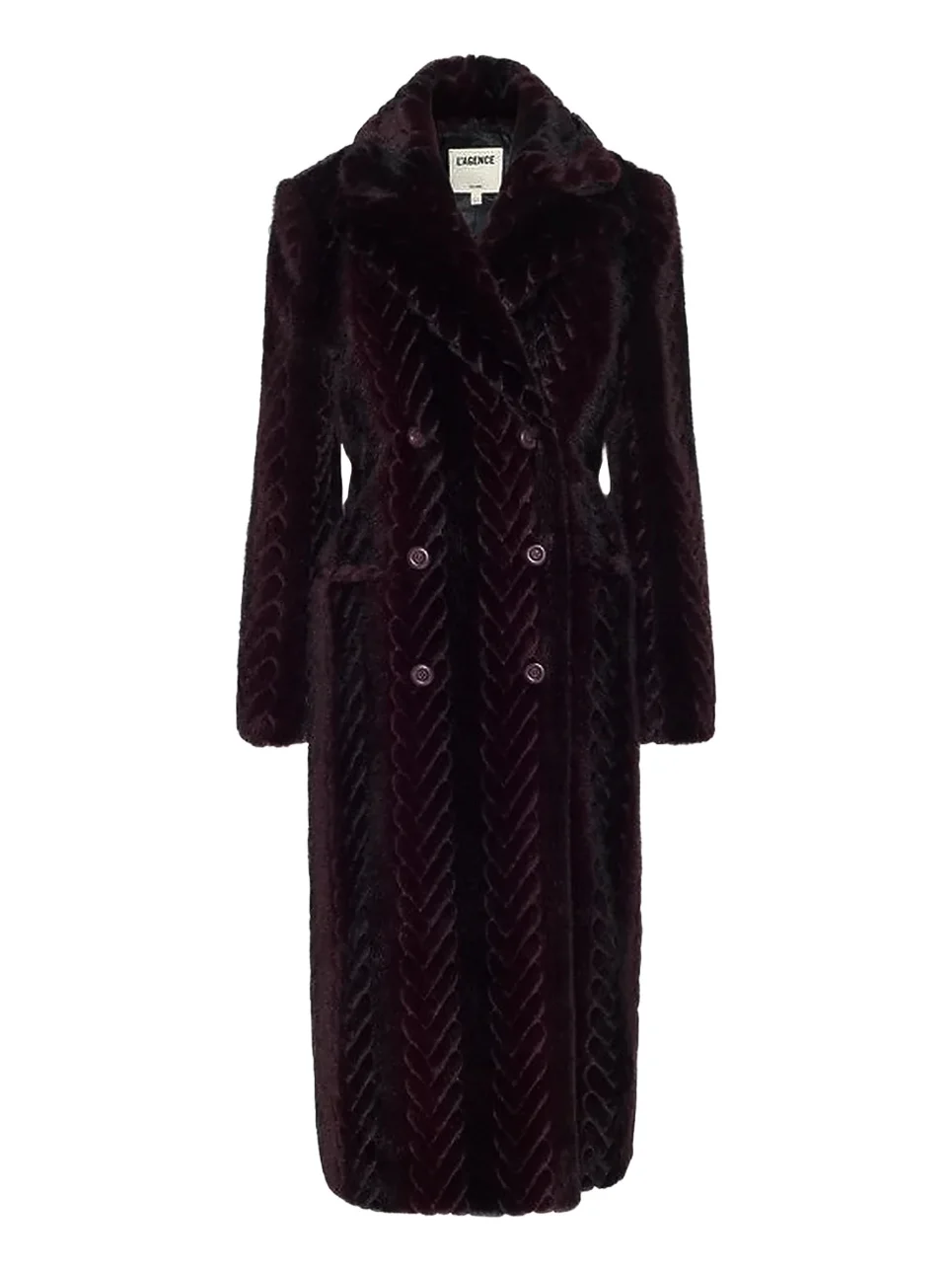 Women's Icelyn Chevron Faux-Fur Longline Coat Women's Icelyn Chevron Faux-Fur Longline Coat