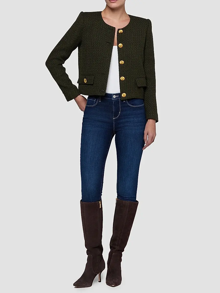 L'Agence Women's Zell Collarless Jacket | Thumbnail 2 L'Agence Women's Zell Collarless Jacket | Thumbnail 2