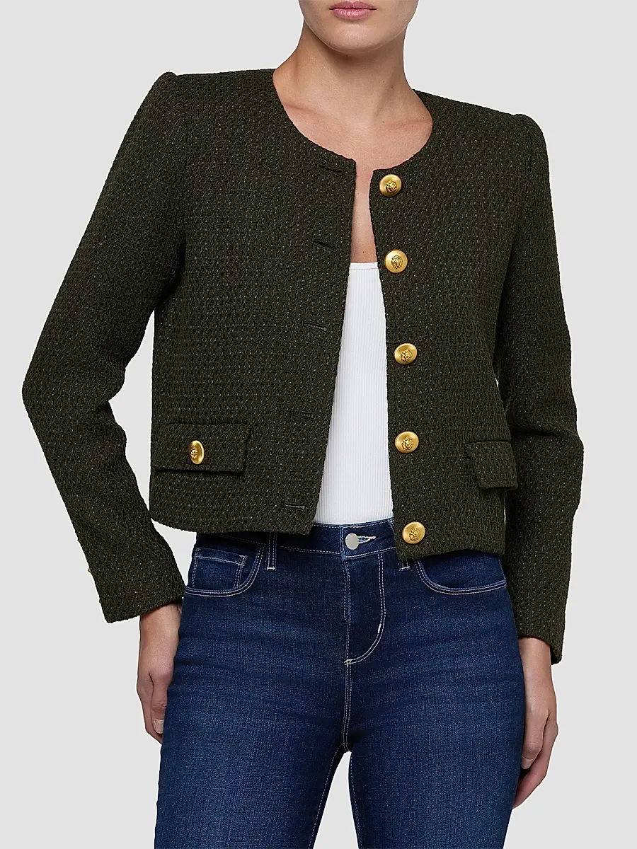 L'Agence Women's Zell Collarless Jacket | Thumbnail 4 L'Agence Women's Zell Collarless Jacket | Thumbnail 4