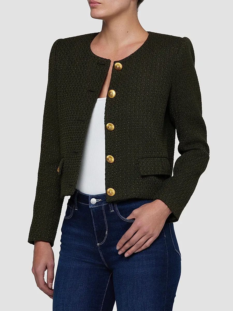 L'Agence Women's Zell Collarless Jacket | Thumbnail 5 L'Agence Women's Zell Collarless Jacket | Thumbnail 5