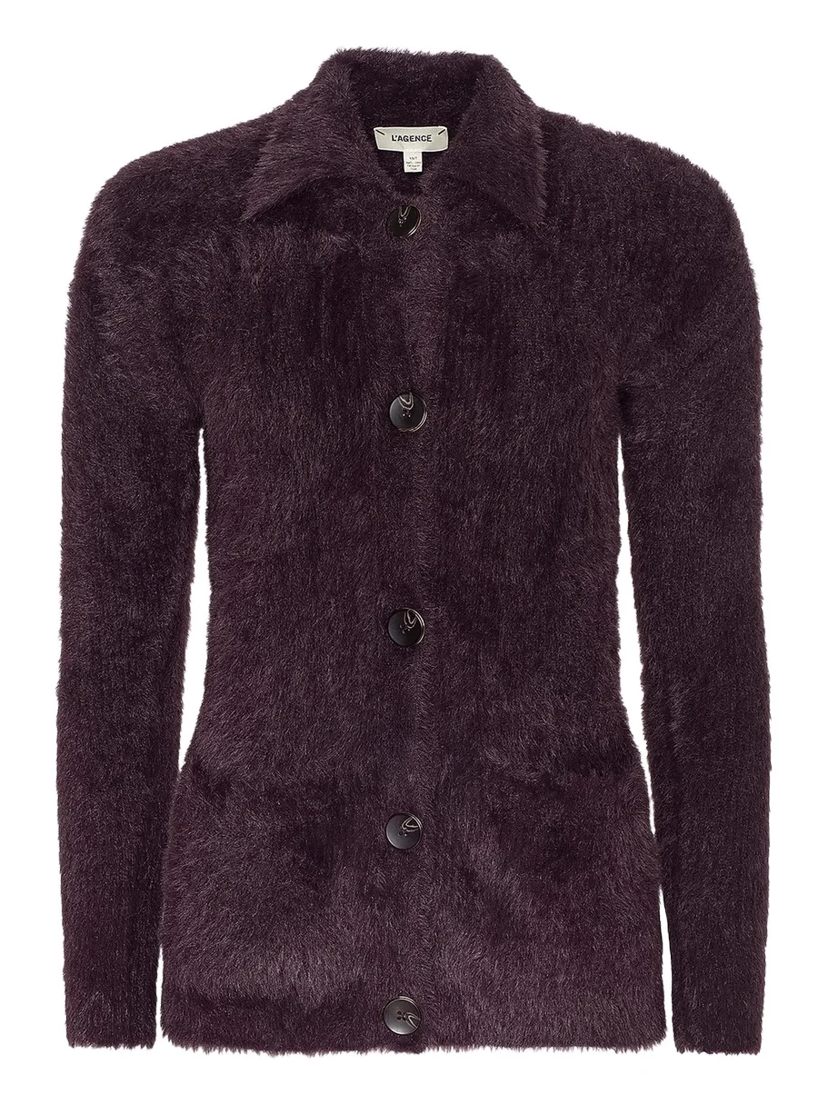 Women's Mist Fuzzy Collared Cardigan Women's Mist Fuzzy Collared Cardigan