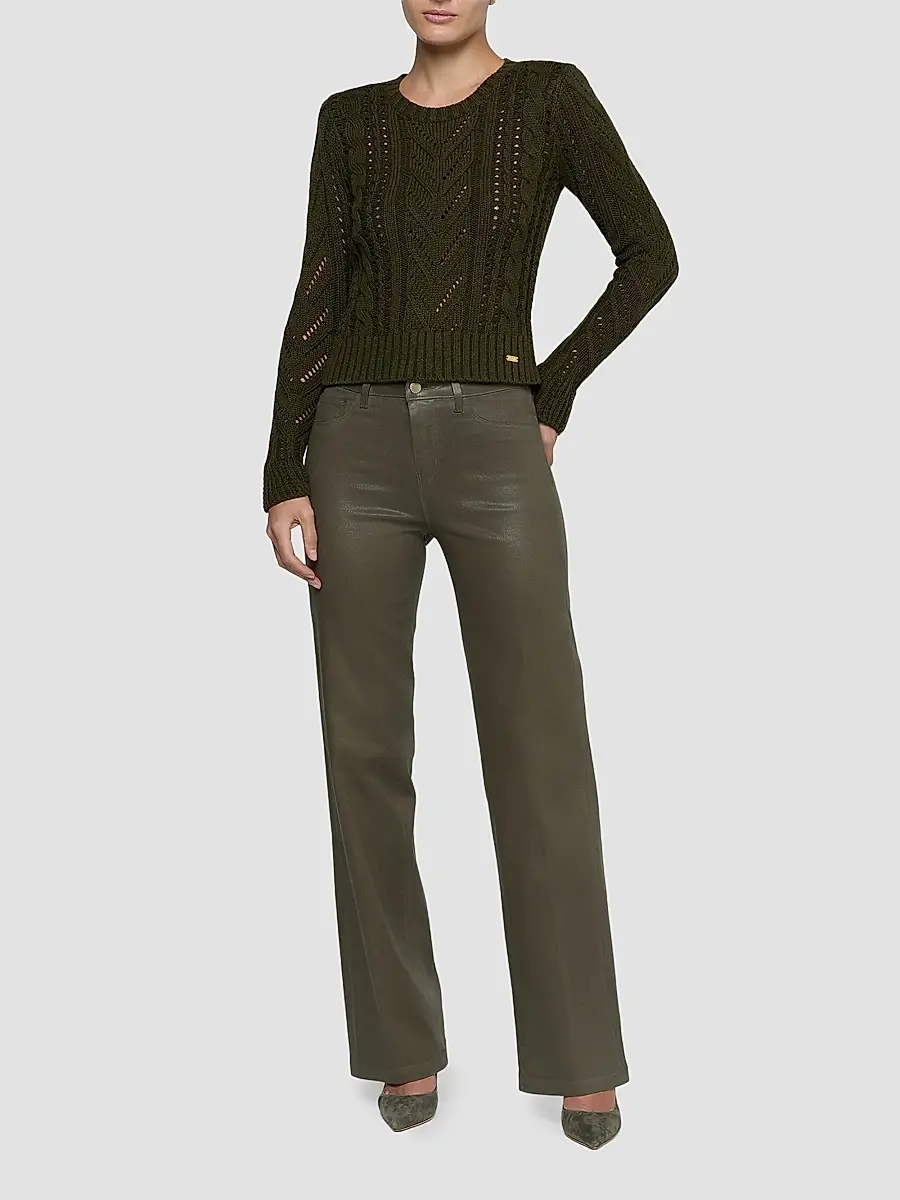 L'Agence Women's Mio Cable Knit Crop Sweater | Thumbnail 2 L'Agence Women's Mio Cable Knit Crop Sweater | Thumbnail 2