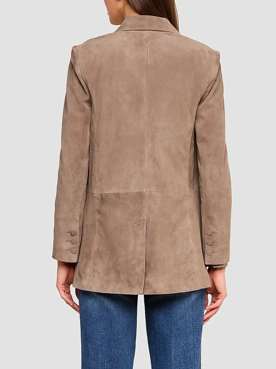 L'Agence Women's Aimee Suede Double-Breasted Blazer | Thumbnail 3 L'Agence Women's Aimee Suede Double-Breasted Blazer | Thumbnail 3
