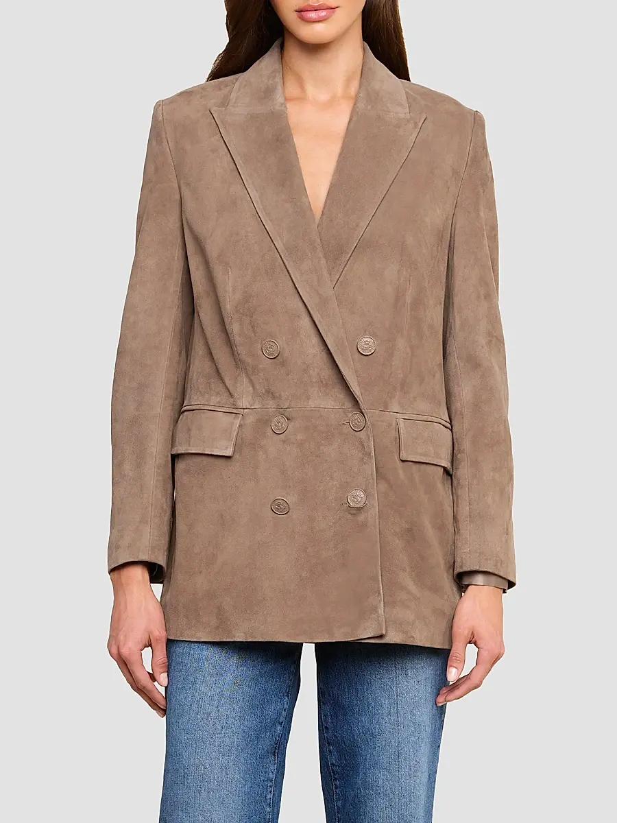 L'Agence Women's Aimee Suede Double-Breasted Blazer | Thumbnail 5 L'Agence Women's Aimee Suede Double-Breasted Blazer | Thumbnail 5