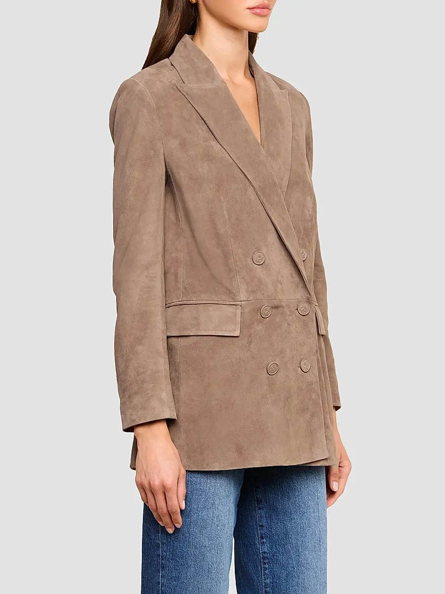 L'Agence Women's Aimee Suede Double-Breasted Blazer | Thumbnail 7 L'Agence Women's Aimee Suede Double-Breasted Blazer | Thumbnail 7