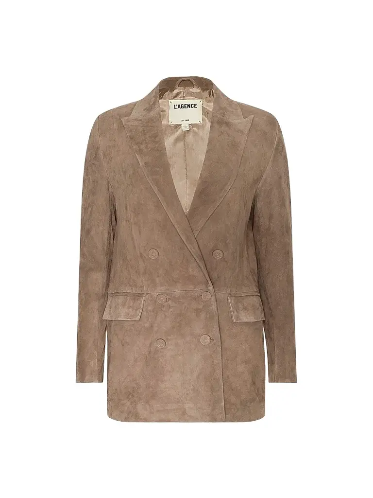 L'Agence Women's Aimee Suede Double-Breasted Blazer