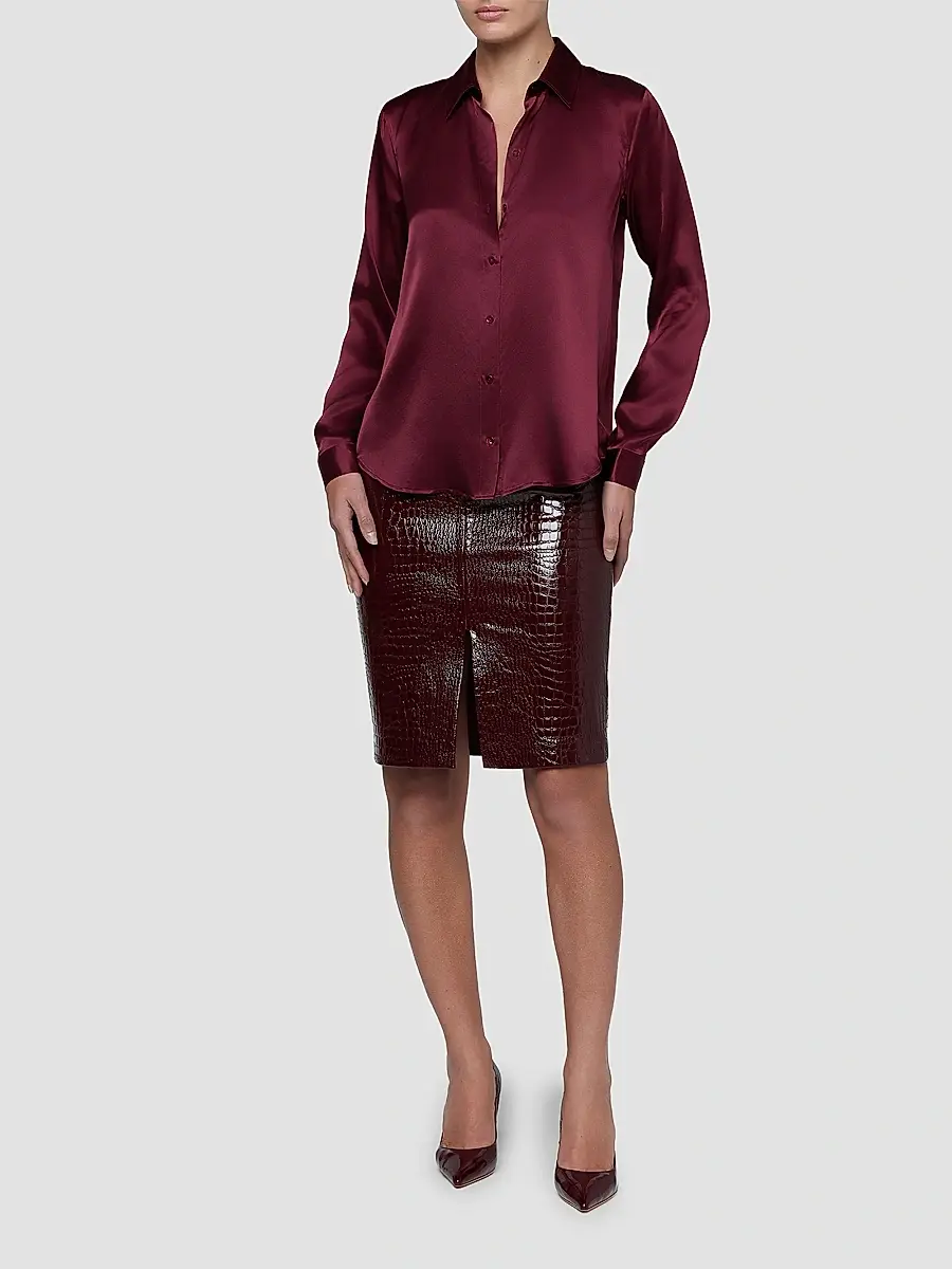 L'Agence Women's Tyler Silk Satin Blouse | Thumbnail 2 L'Agence Women's Tyler Silk Satin Blouse | Thumbnail 2