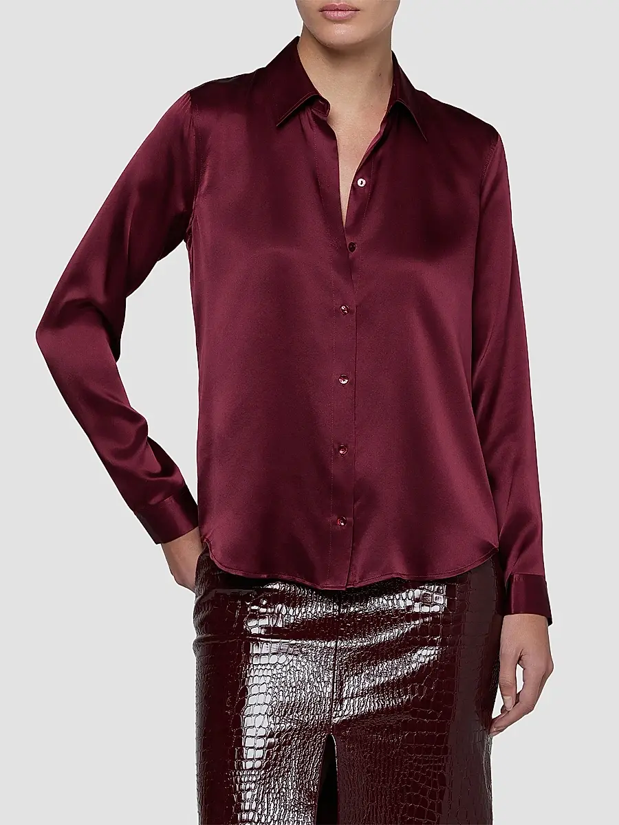 L'Agence Women's Tyler Silk Satin Blouse | Thumbnail 4 L'Agence Women's Tyler Silk Satin Blouse | Thumbnail 4