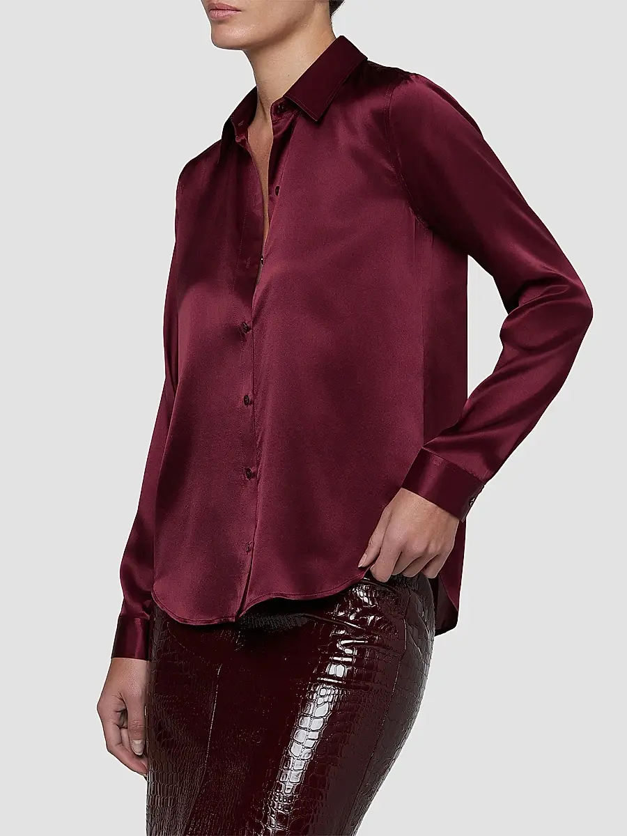 L'Agence Women's Tyler Silk Satin Blouse | Thumbnail 5 L'Agence Women's Tyler Silk Satin Blouse | Thumbnail 5