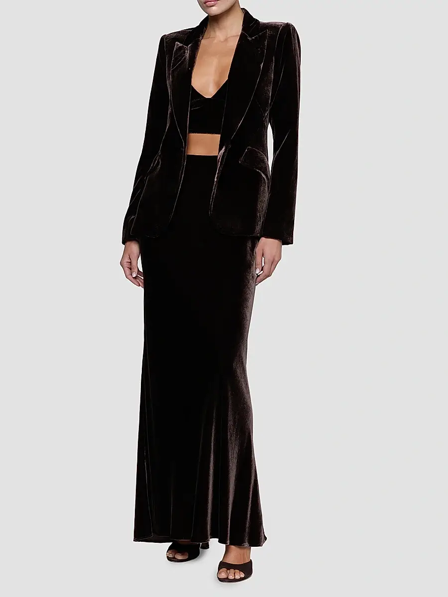 L'Agence Women's Chamberlain Velvet Blazer | Thumbnail 2 L'Agence Women's Chamberlain Velvet Blazer | Thumbnail 2