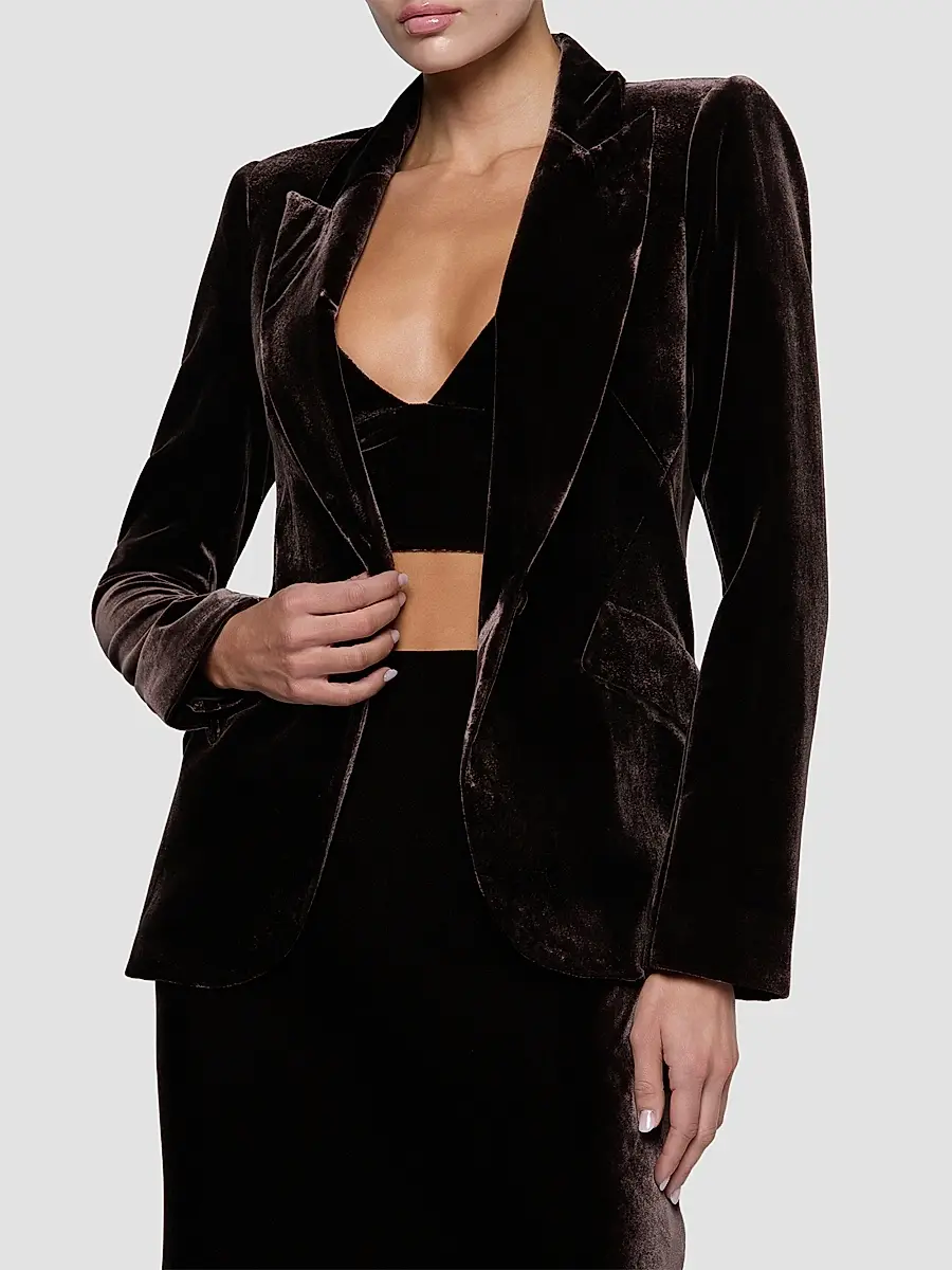 L'Agence Women's Chamberlain Velvet Blazer | Thumbnail 4 L'Agence Women's Chamberlain Velvet Blazer | Thumbnail 4
