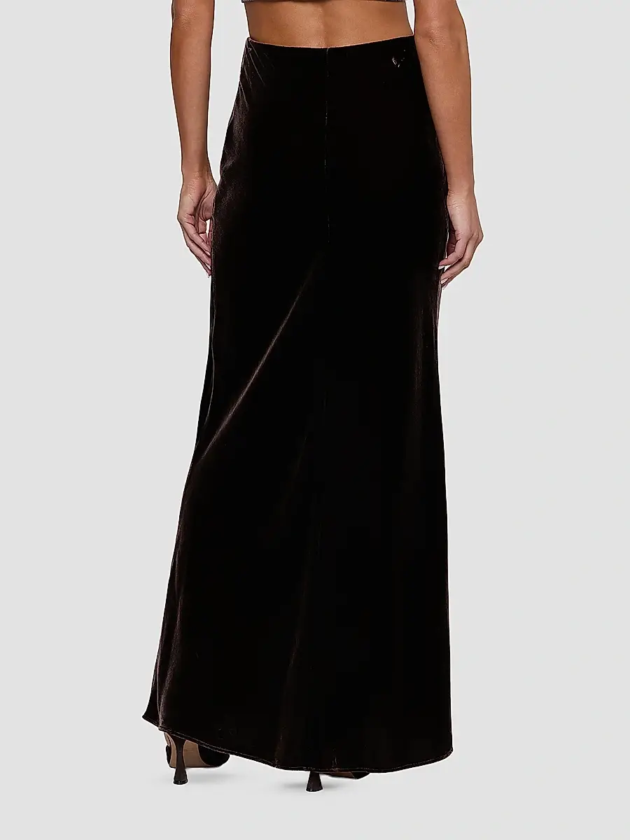 L'Agence Women's Zeta Velvet Maxi Skirt | Thumbnail 3
