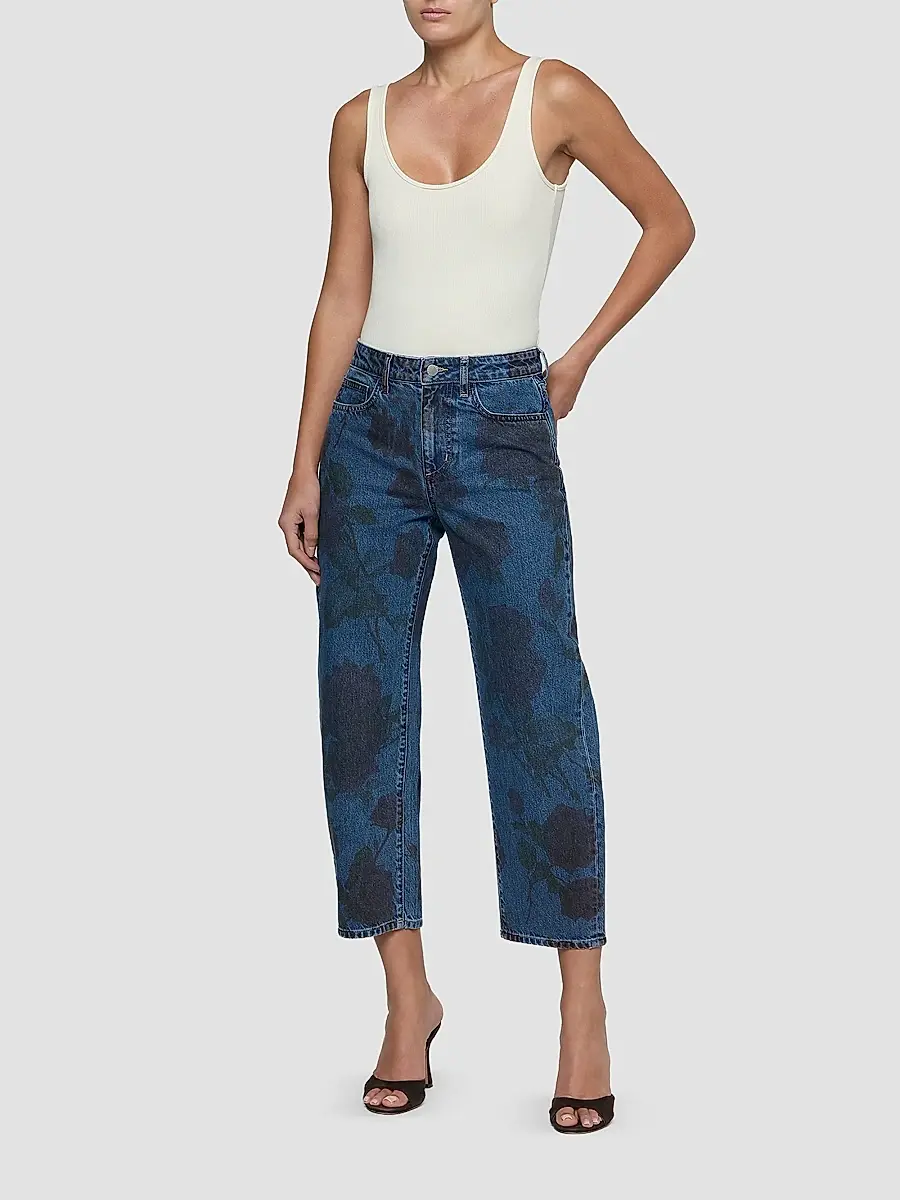 L'Agence Women's Mallis High-Rise Bow-Leg Crop Jeans | Thumbnail 2 L'Agence Women's Mallis High-Rise Bow-Leg Crop Jeans | Thumbnail 2