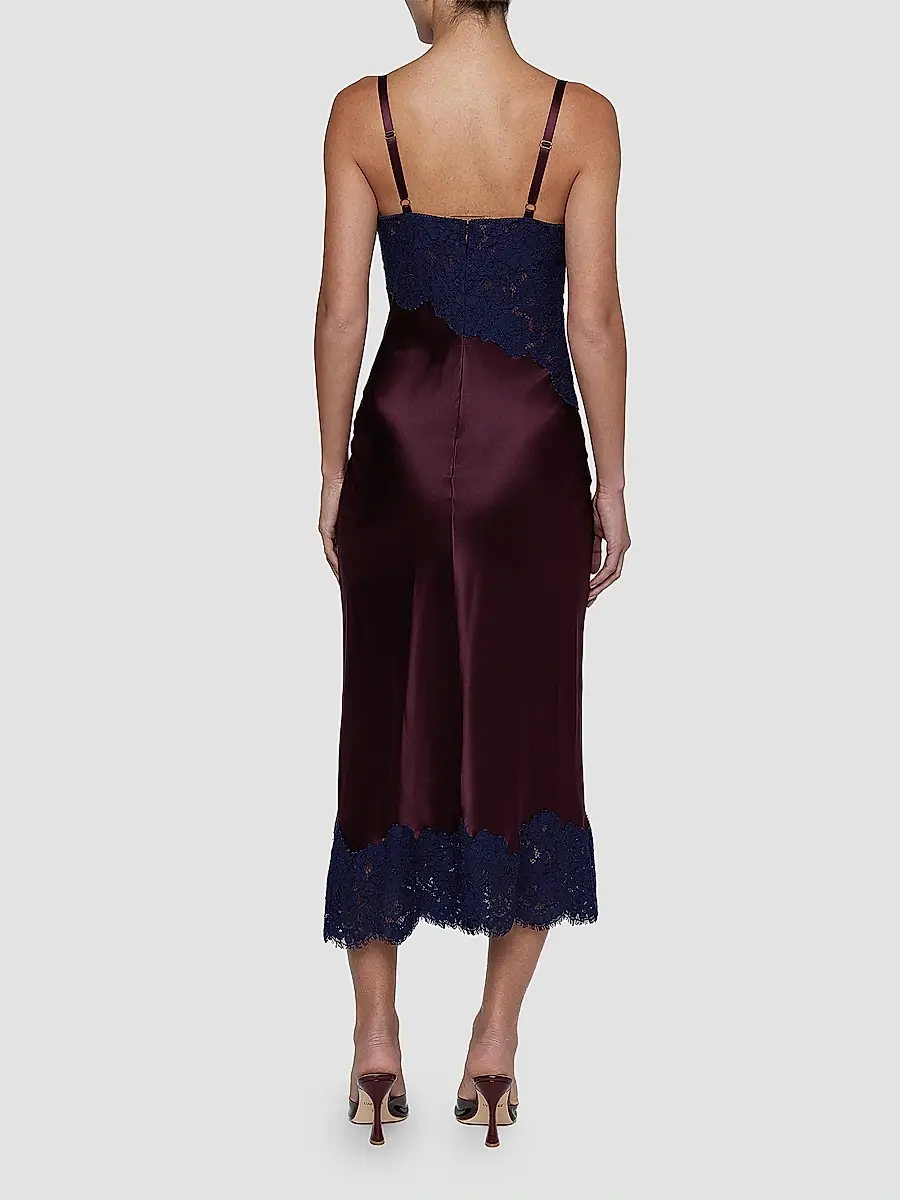 L'Agence Women's Araminta Lace Appliqué Midi Slipdress | Thumbnail 3