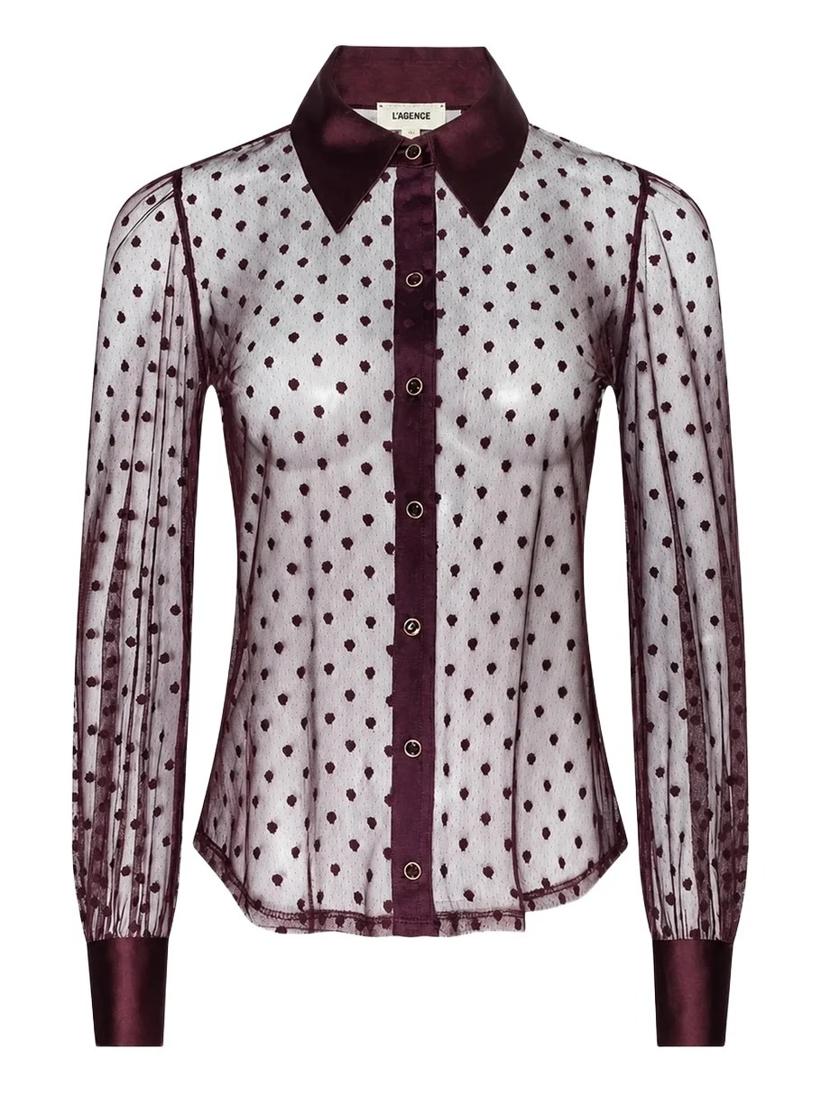 L'Agence Women's Sophie Sheer Swiss Dot Blouse