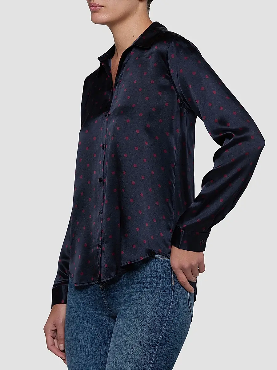 L'Agence Women's Tyler Polka Dot Silk Blouse | Thumbnail 5 L'Agence Women's Tyler Polka Dot Silk Blouse | Thumbnail 5