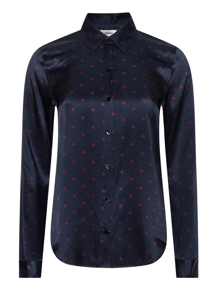 L'Agence Women's Tyler Polka Dot Silk Blouse