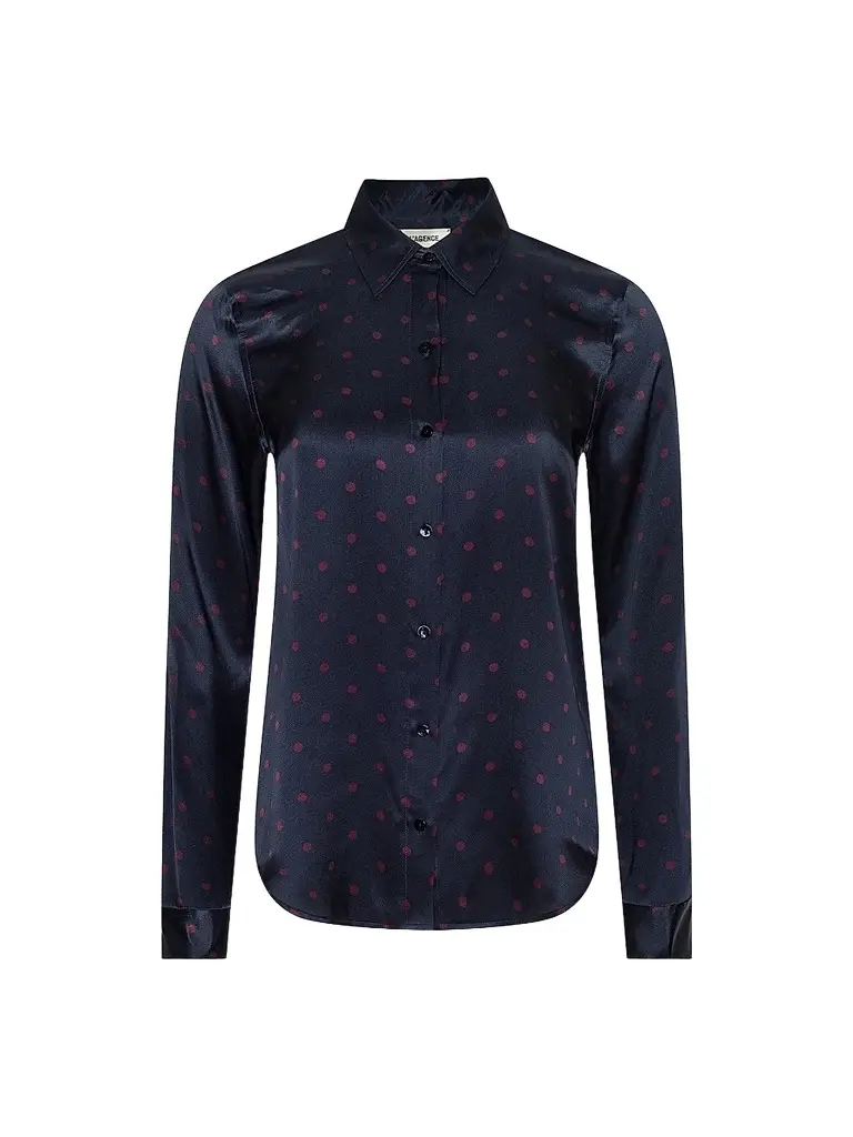 L'Agence Women's Tyler Polka Dot Silk Blouse