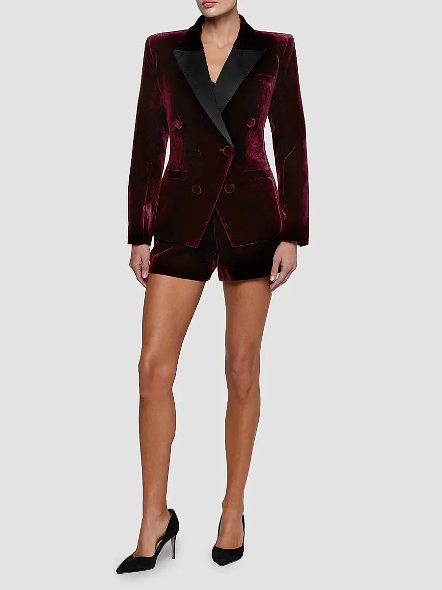 L'Agence Women's Kyomi Satin-Lapel Velvet Blazer | Thumbnail 2 L'Agence Women's Kyomi Satin-Lapel Velvet Blazer | Thumbnail 2