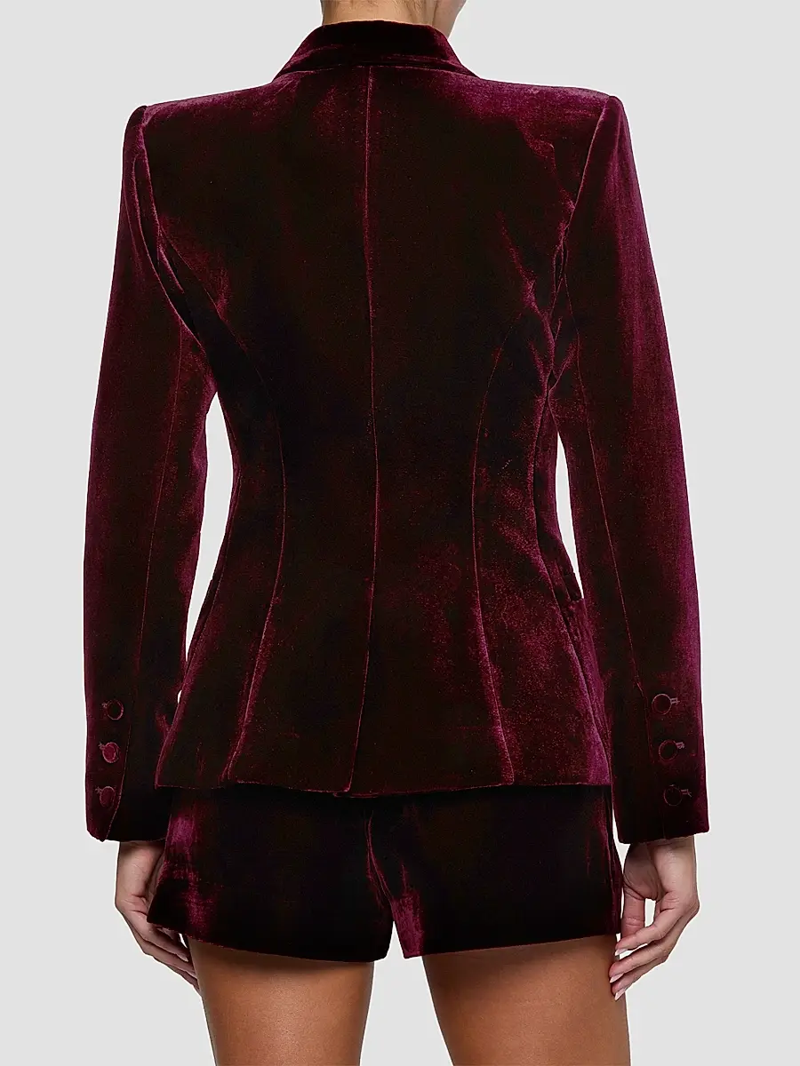 L'Agence Women's Kyomi Satin-Lapel Velvet Blazer | Thumbnail 3 L'Agence Women's Kyomi Satin-Lapel Velvet Blazer | Thumbnail 3