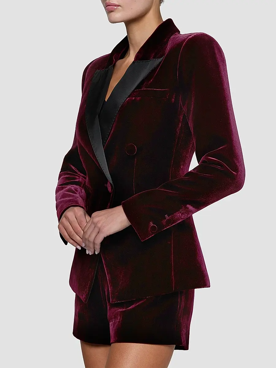 L'Agence Women's Kyomi Satin-Lapel Velvet Blazer | Thumbnail 5 L'Agence Women's Kyomi Satin-Lapel Velvet Blazer | Thumbnail 5