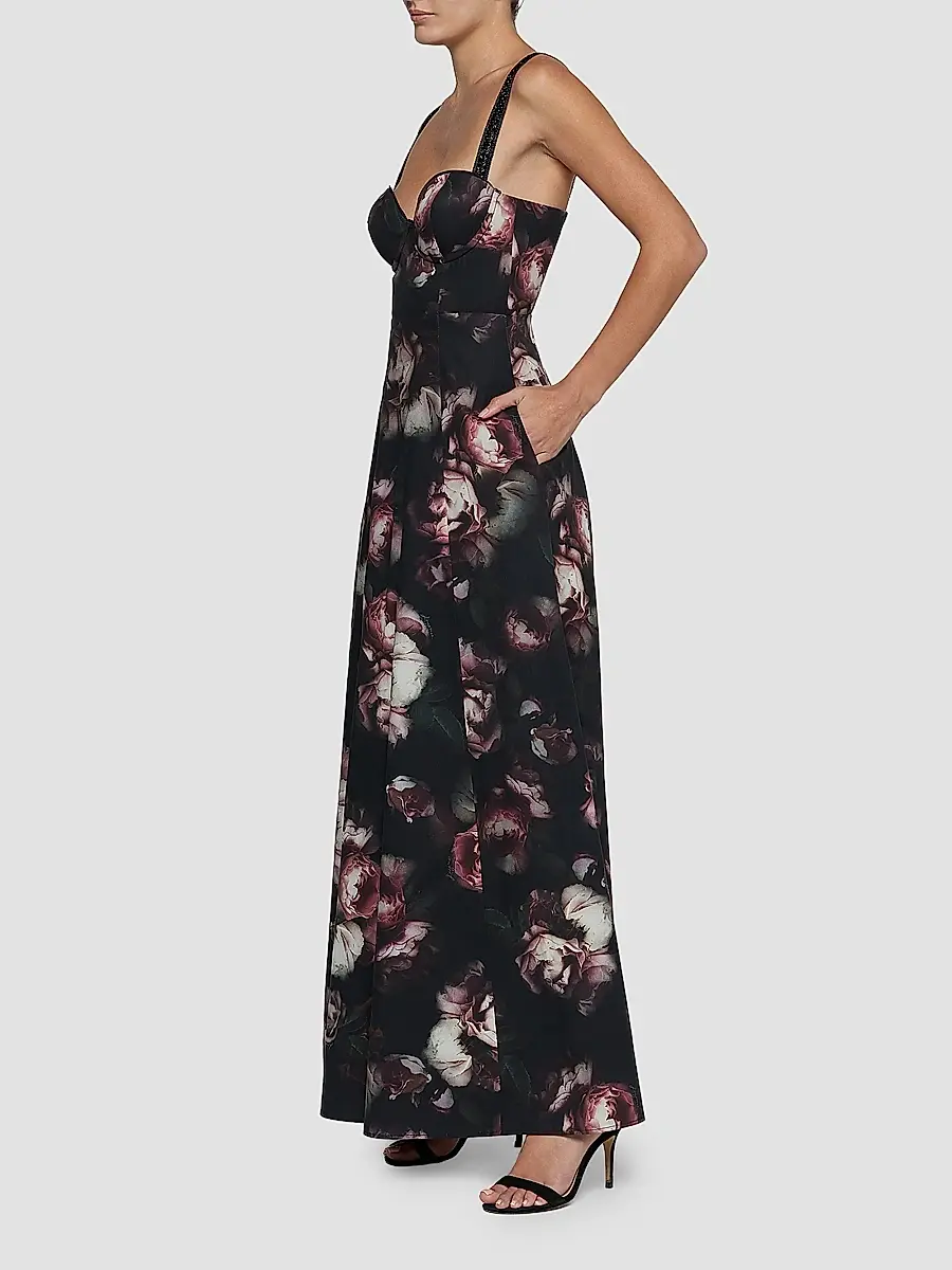 L'Agence Women's Sutton Floral Print Maxi Dress | Thumbnail 4