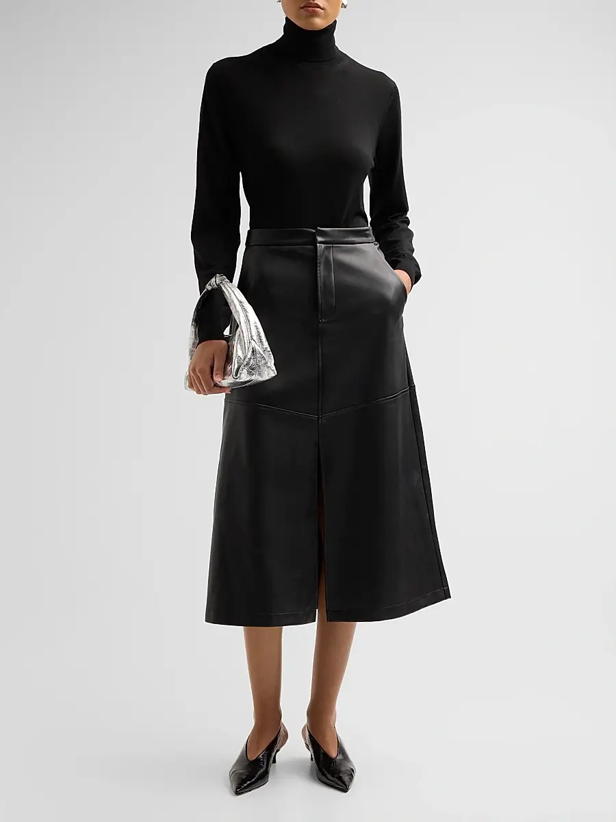 L'Agence Women's Robyn A-Line Midi Skirt | Thumbnail 2 L'Agence Women's Robyn A-Line Midi Skirt | Thumbnail 2