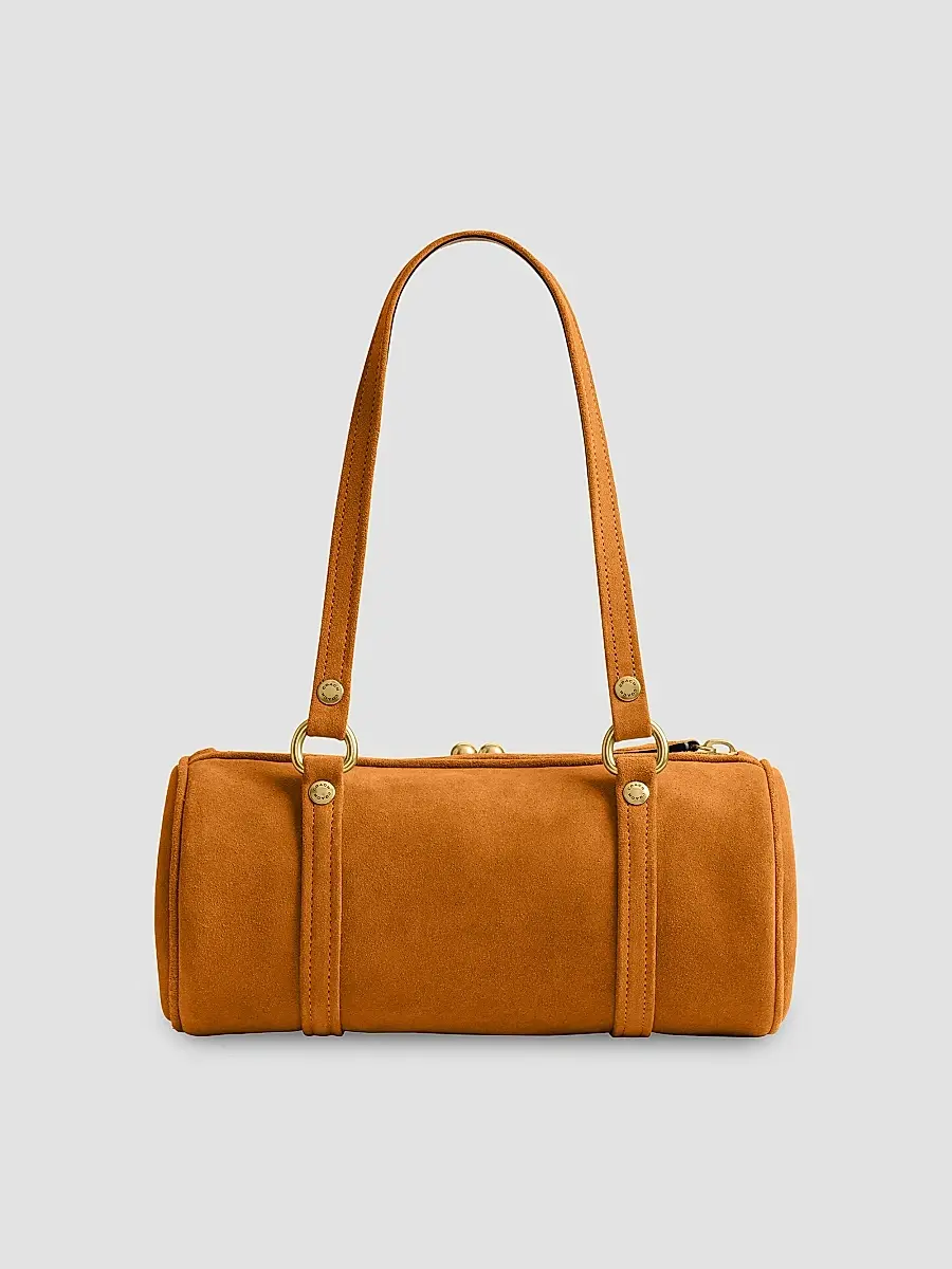 Coach Women's Kisslock Barrel Suede Shoulder Bag | Thumbnail 4 Coach Women's Kisslock Barrel Suede Shoulder Bag | Thumbnail 4