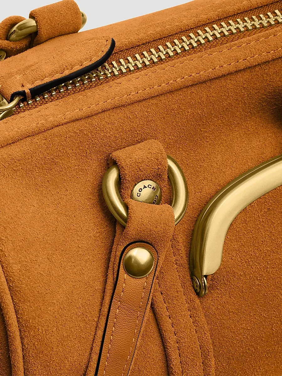 Coach Women's Kisslock Barrel Suede Shoulder Bag | Thumbnail 5 Coach Women's Kisslock Barrel Suede Shoulder Bag | Thumbnail 5