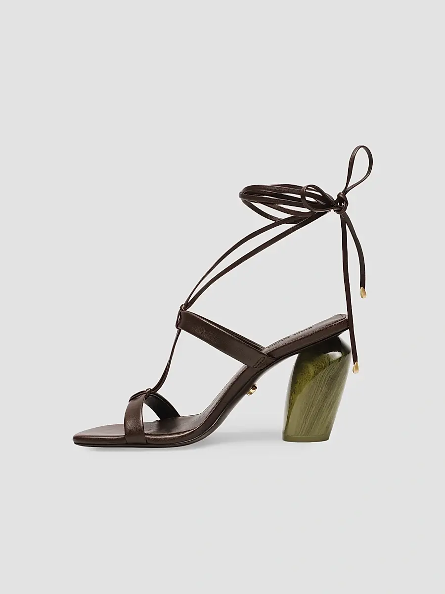 Cult Gaia Women's Bri 90MM Strappy Jade Heel Sandals | Thumbnail 4 Cult Gaia Women's Bri 90MM Strappy Jade Heel Sandals | Thumbnail 4