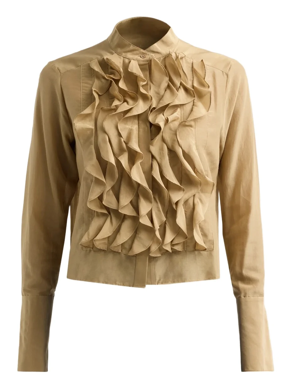 Women's Patti Ruffle Cotton-Silk Blouse Women's Patti Ruffle Cotton-Silk Blouse