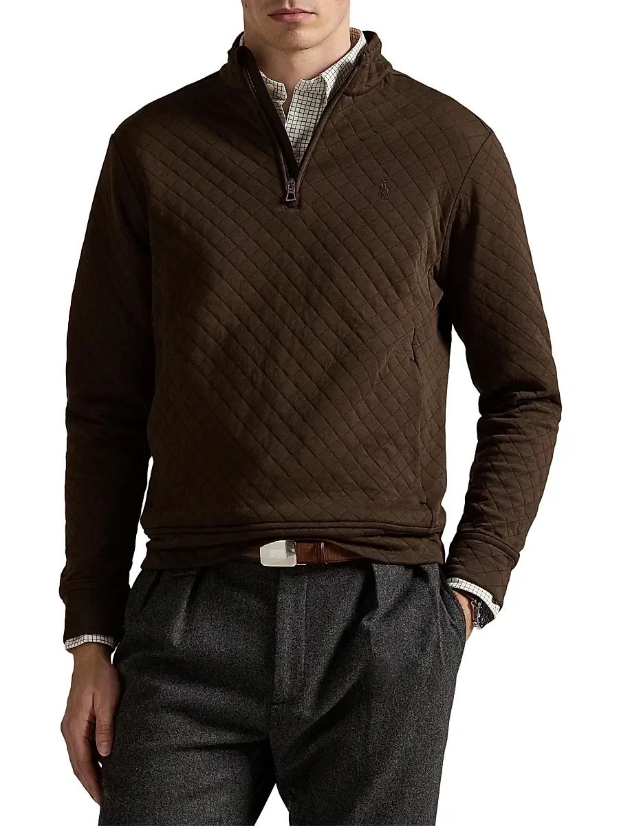 Polo Ralph Lauren Men's Quilted Double-Knit Jersey Sweatshirt | Thumbnail 3 Polo Ralph Lauren Men's Quilted Double-Knit Jersey Sweatshirt | Thumbnail 3
