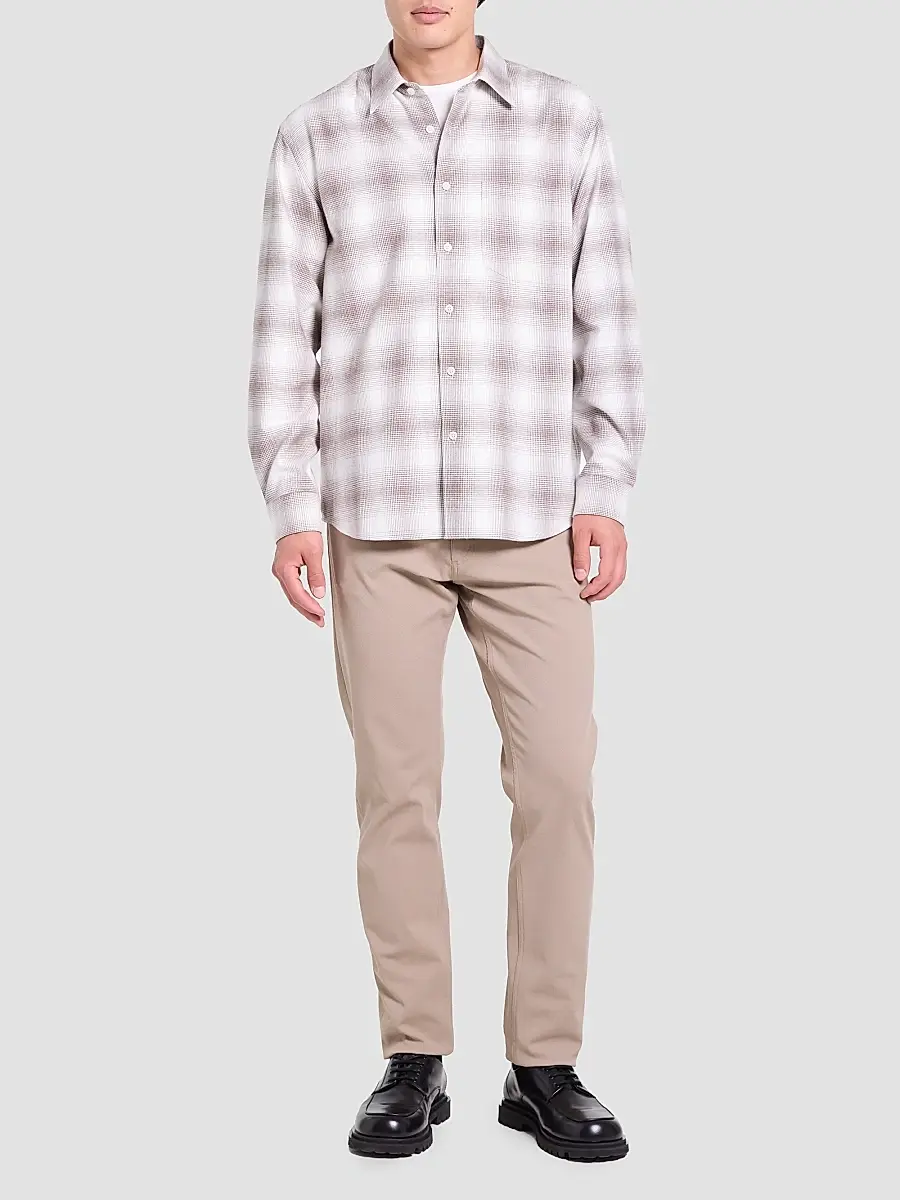 Theory Men's Irving Shadow Plaid Cotton Shirt | Thumbnail 2 Theory Men's Irving Shadow Plaid Cotton Shirt | Thumbnail 2
