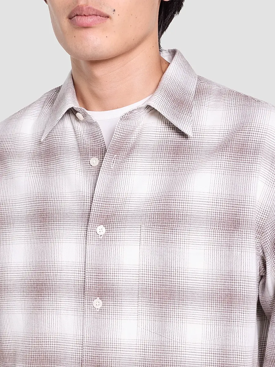 Theory Men's Irving Shadow Plaid Cotton Shirt | Thumbnail 5 Theory Men's Irving Shadow Plaid Cotton Shirt | Thumbnail 5