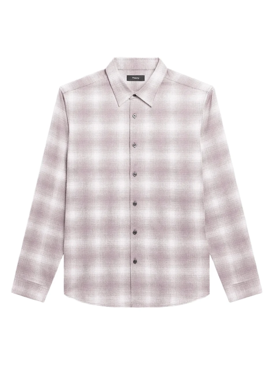 Theory Men's Irving Shadow Plaid Cotton Shirt