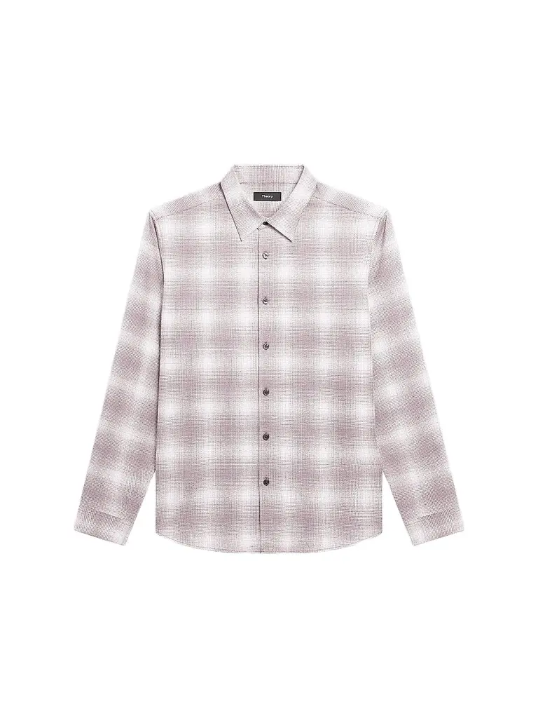 Theory Men's Irving Shadow Plaid Cotton Shirt