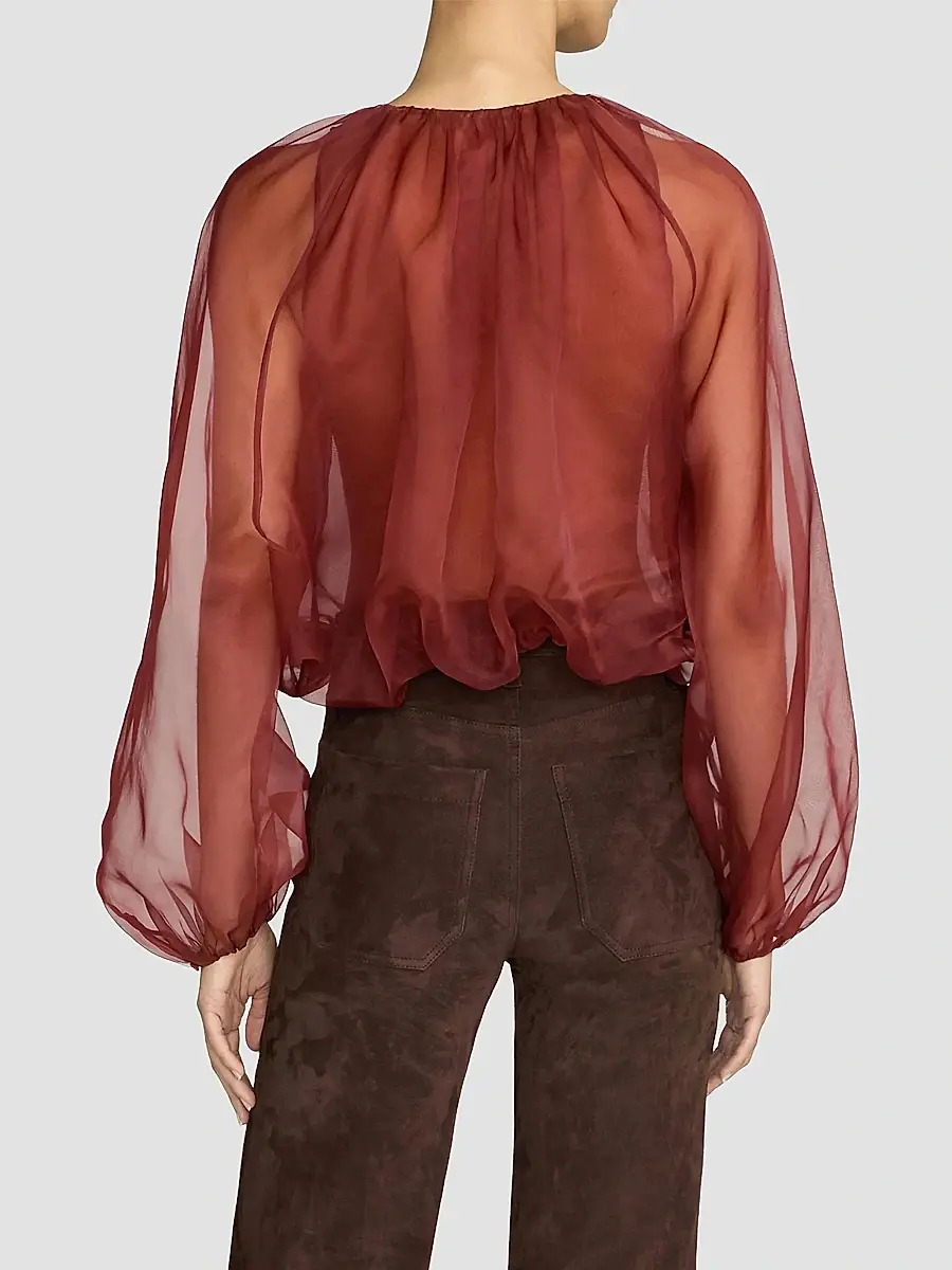 Frame Women's The Sheer Balloon Blouse | Thumbnail 3 Frame Women's The Sheer Balloon Blouse | Thumbnail 3