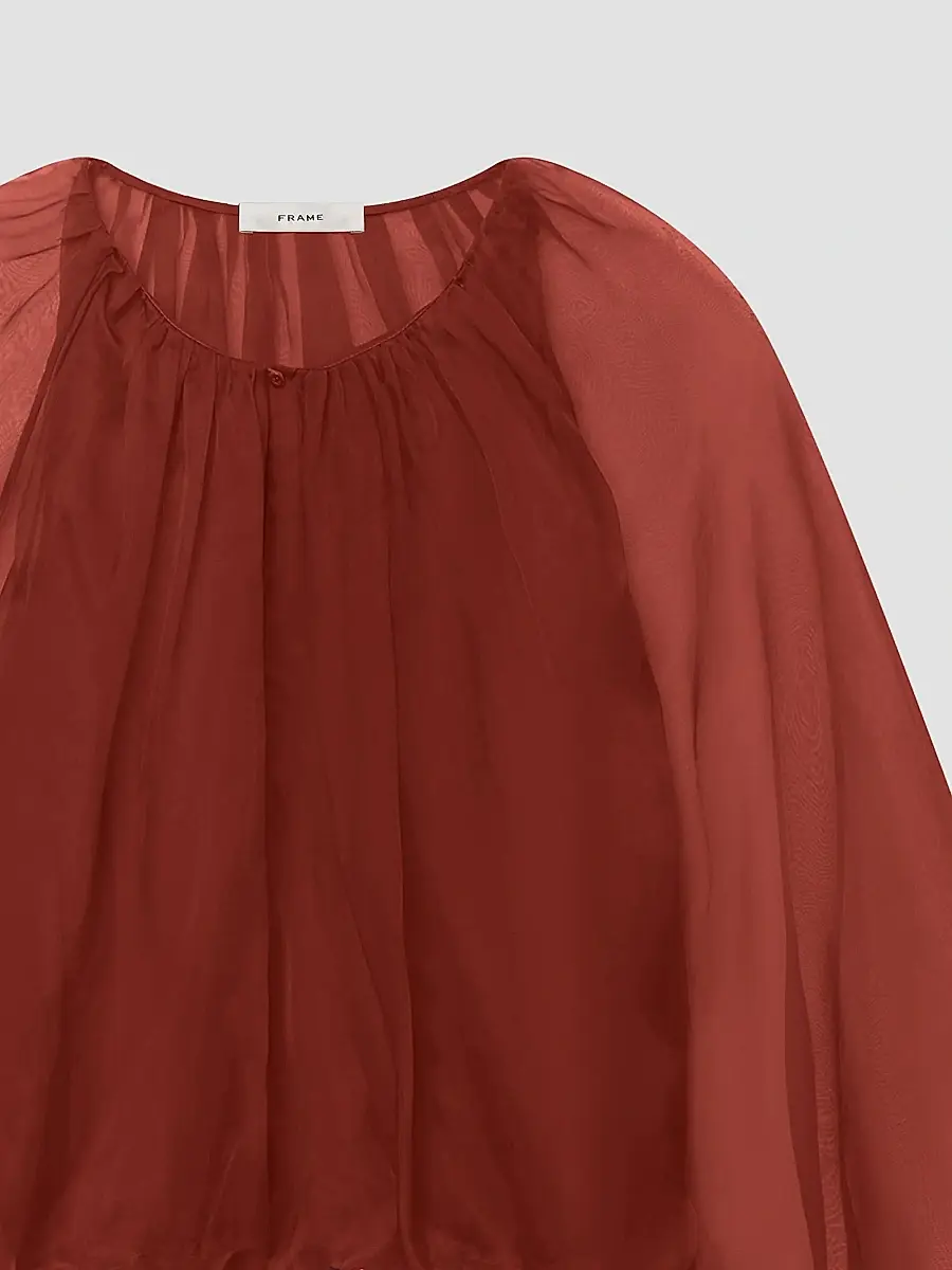 Frame Women's The Sheer Balloon Blouse | Thumbnail 6 Frame Women's The Sheer Balloon Blouse | Thumbnail 6