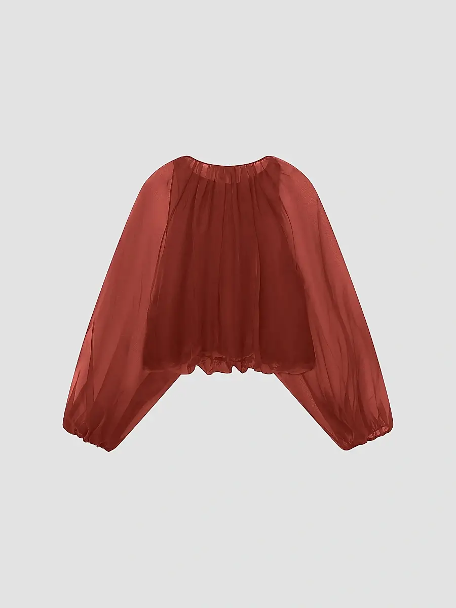 Frame Women's The Sheer Balloon Blouse | Thumbnail 9 Frame Women's The Sheer Balloon Blouse | Thumbnail 9
