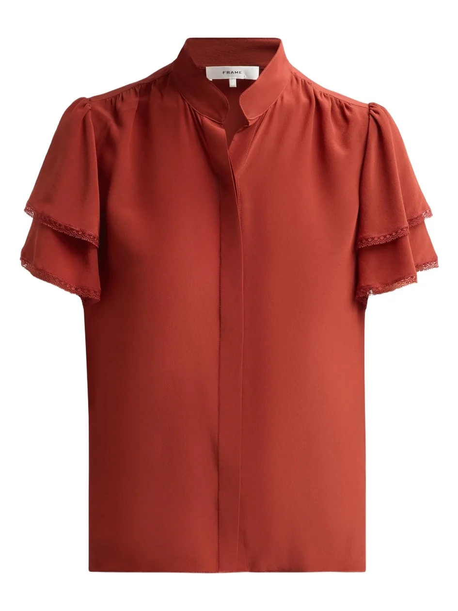 Frame Women's Arcadia Silk Short-Sleeve Top
