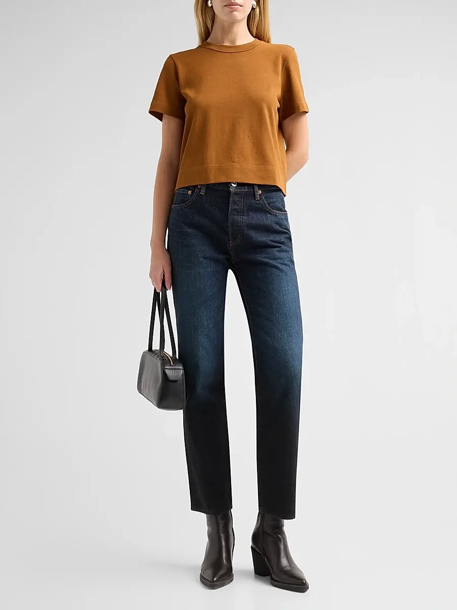 Frame Women's Crewneck Cotton Boxy T-Shirt | Thumbnail 2 Frame Women's Crewneck Cotton Boxy T-Shirt | Thumbnail 2
