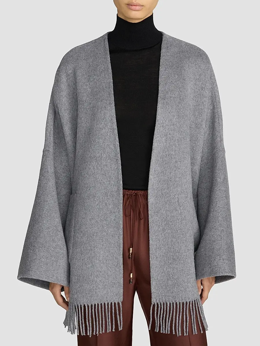 Frame Women's Fringe Hem Wool-Blend Coat | Thumbnail 3 Frame Women's Fringe Hem Wool-Blend Coat | Thumbnail 3
