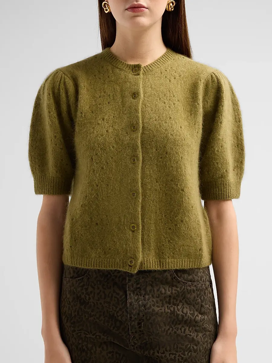 Frame Women's Wool-Cashmere Puff-Sleeve Cardigan | Thumbnail 5 Frame Women's Wool-Cashmere Puff-Sleeve Cardigan | Thumbnail 5