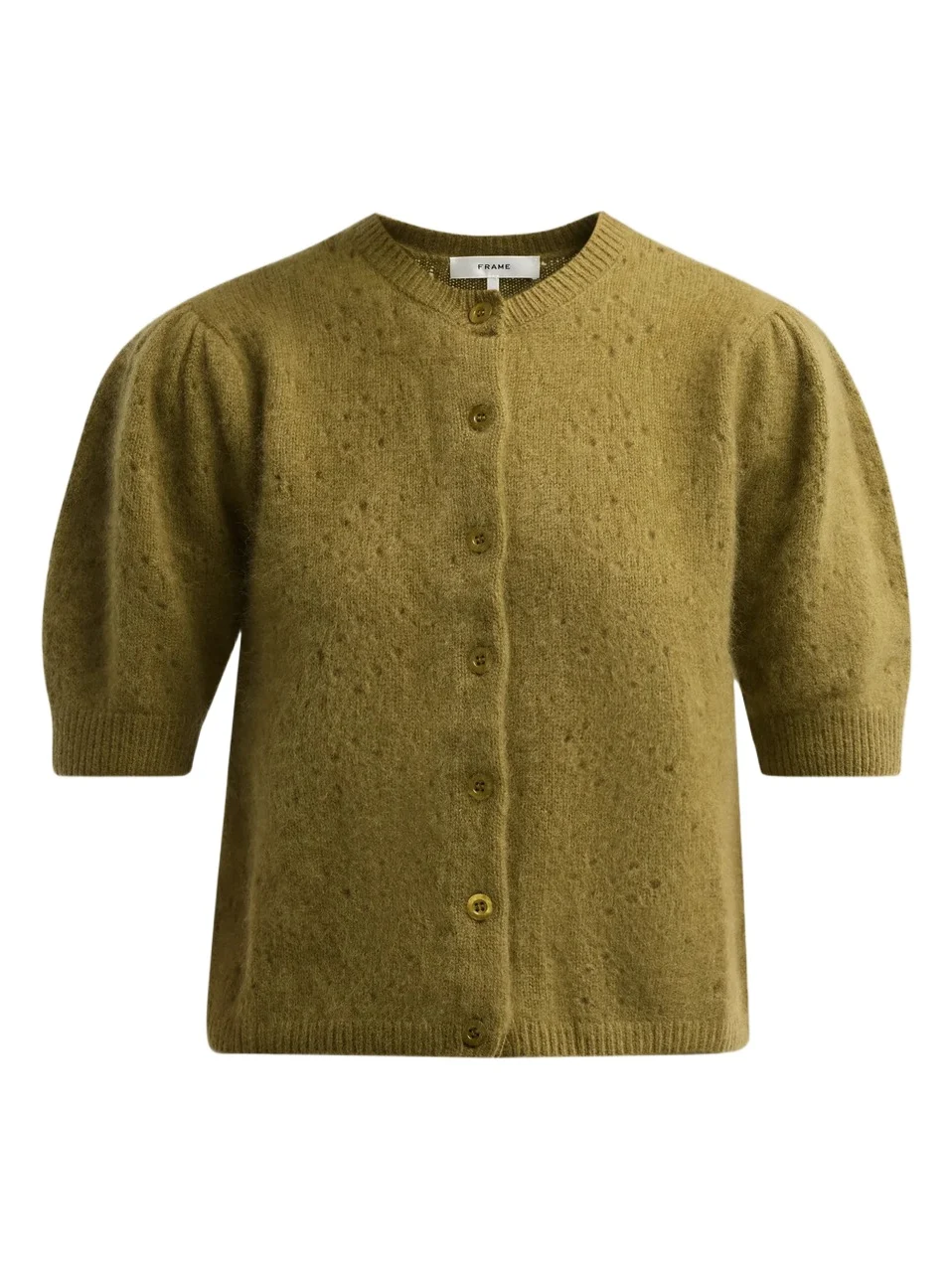 Frame Women's Wool-Cashmere Puff-Sleeve Cardigan